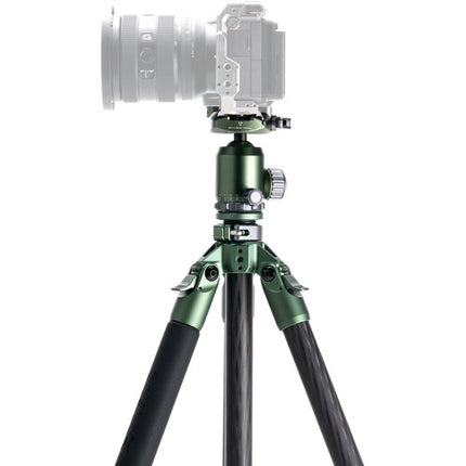 Tilta Trípode de Viaje Fibra de Carbono con Cabezal Esférico BT-05 61 Pulgadas 20 Kg Forest Green