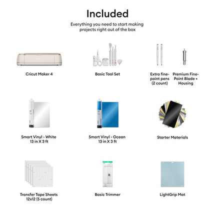 Cricut Maker 4 Máquina de Corte 13 Pulgadas con Starter Bundle y Herramientas