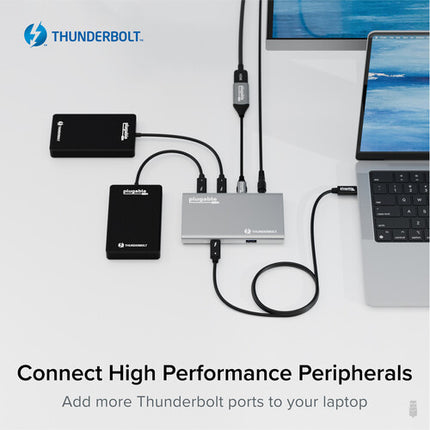 Plugable Thunderbolt 4 5 en 1 Hub con 3 Puertos Thunderbolt 4 y 100W