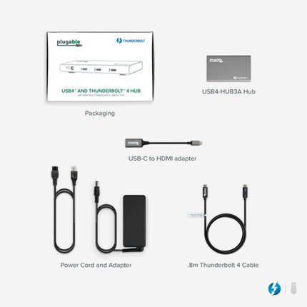 Plugable Thunderbolt 4 5 en 1 Hub con 3 Puertos Thunderbolt 4 y 100W