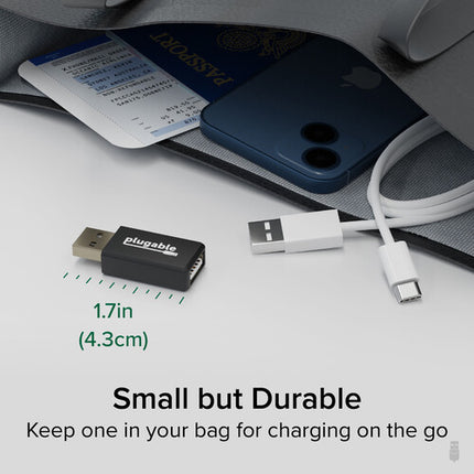 Plugable Adaptador de Carga USB-A 5V 1A 5W con Conector Macho y Hembra