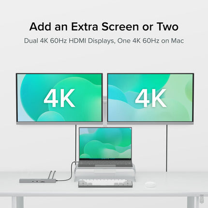 Plugable 11 en 1 USB-C 3.1 Gen 1 Hub con 100W carga y soporte 4K doble HDMI