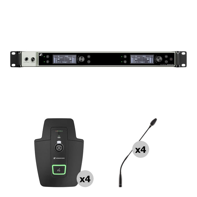 Sennheiser EW-DX EM 4 DANTE Receptor Digital Rackmount 4 Canales 87MHz Banda 11h Batería