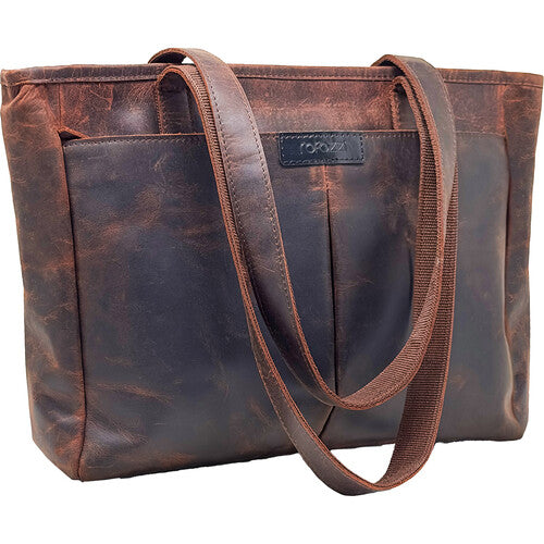 Rofozzi Voyager Leather Laptop Tote Bolso de Cuero para Portátil de 14 Pulgadas con Bolsillo Acolchado y Manguito para Equipaje