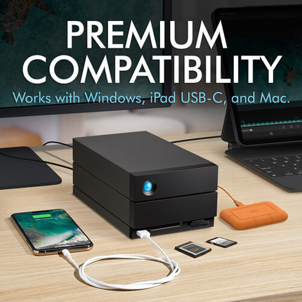 LaCie 2big Dock 48TB NAS RAID Thunderbolt 3 550 MB/s 2 Bahías