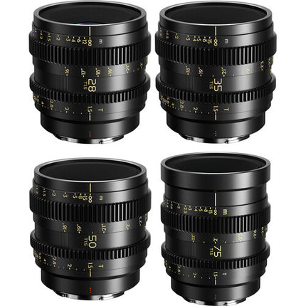 Thypoch Simera-C Kit de 4 lentes cine Sony E 28 35 50 75mm T1.5 estuche aluminio