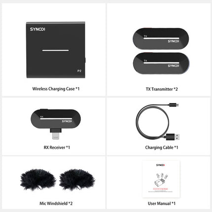 Synco WAir-P2SL Sistema de Micrófono Inalámbrico 2 Personas 15 Horas Autonomía Conector Lightning