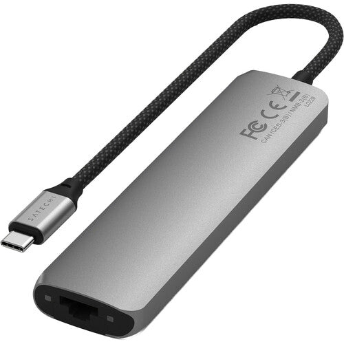 Satechi Slim Adaptador Multi puerto USB-C 7 en 1 con Ethernet 4K 60 Hz USB-C PD 100W