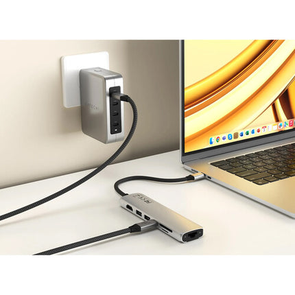 Satechi Slim Adaptador Multi puerto USB-C 7 en 1 con Ethernet 4K 60 Hz USB-C PD 100W