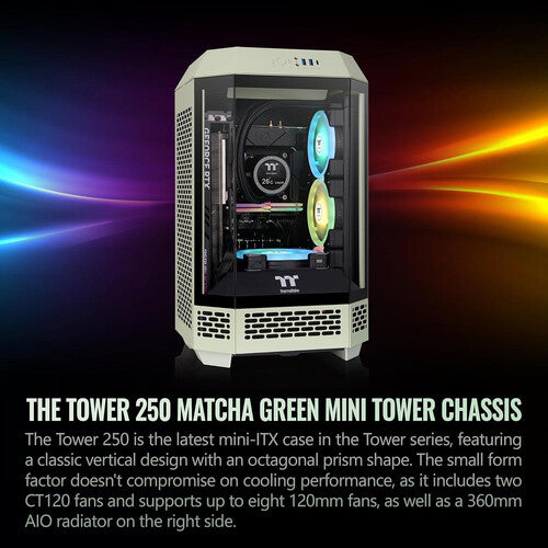 Thermaltake The Tower 250 Mini Torre Mini-ITX con 2 Ventiladores CT120 y Paneles de Cristal Templado 3mm