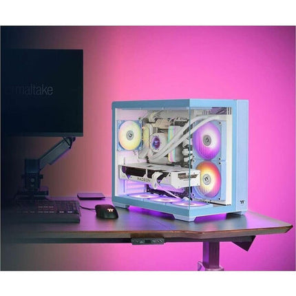 Thermaltake View 380 TG ARGB Caja PC Mid Tower ATX Azul 4 Ventiladores 120mm