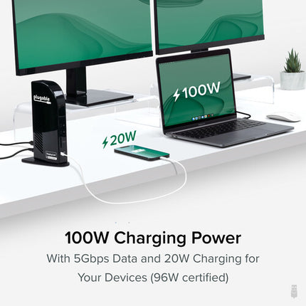 Plugable USB Type-C Docking Station triple pantalla HDMI VGA 4 USB 3.0