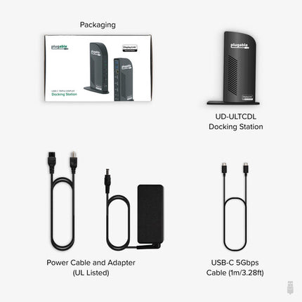 Plugable USB Type-C Docking Station triple pantalla HDMI VGA 4 USB 3.0