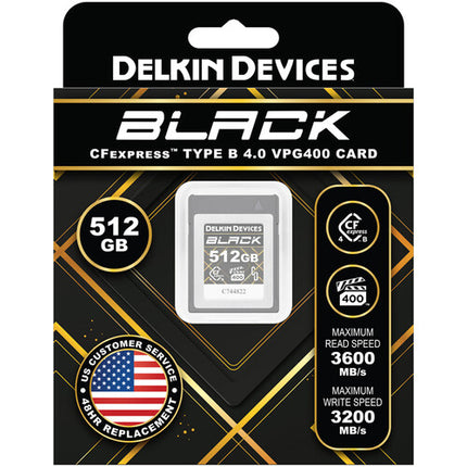 Delkin Devices 512GB CFexpress Tipo B Tarjeta de Memoria PCIe 4.0 3600MBs lectura