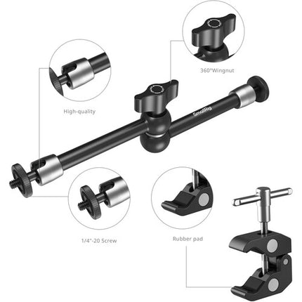 SmallRig Abrazadera en Forma de Cangrejo con Brazo Mágico para Smartphones 9.8" mandíbula 0.59 a 1.57"