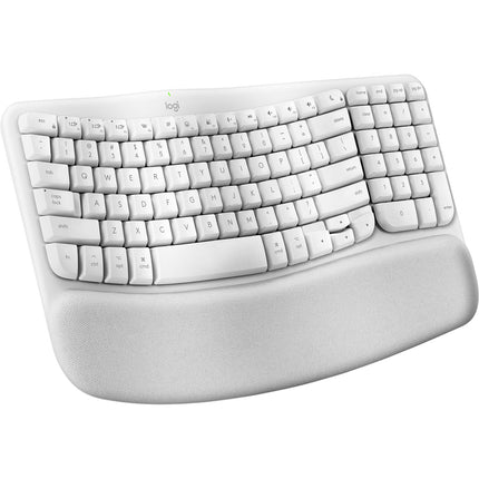 Logitech Wave Keys para Mac Teclado Ergonómico Inalámbrico Blanco Off White 3 Años Batería