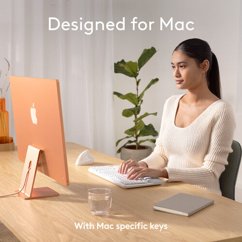 Logitech Wave Keys para Mac Teclado Ergonómico Inalámbrico Blanco Off White 3 Años Batería