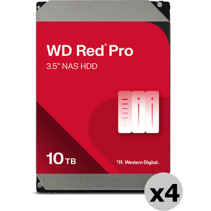 WD 10TB Red Pro Discos Duros Internos NAS 7200 rpm SATA III 3.5" 512MB Caché 4-Pack