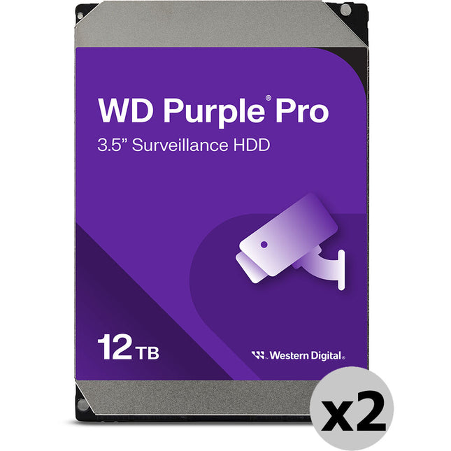 WD 12TB Purple Pro Disco Duro Interno Vigilancia 7200 rpm SATA III 3.5" 2-Pack