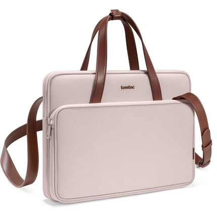 tomtoc Versatile-A12 Bolsa para portátil 13.5" rosa resistente al agua con múltiples compartimentos