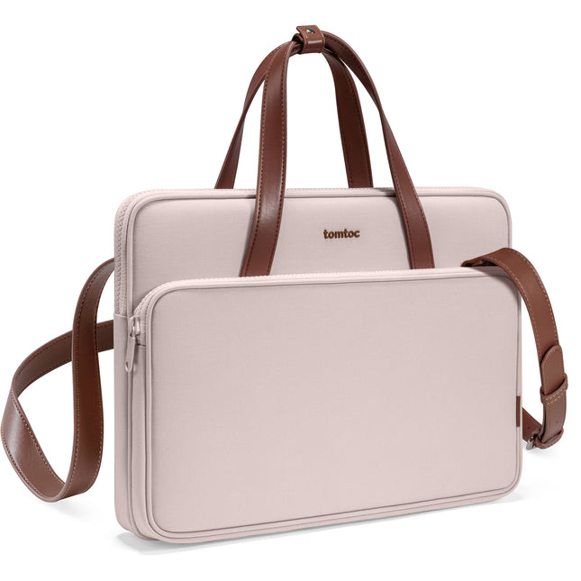 tomtoc Versatile-A12 Bolsa para portátil 13.5" rosa resistente al agua con múltiples compartimentos