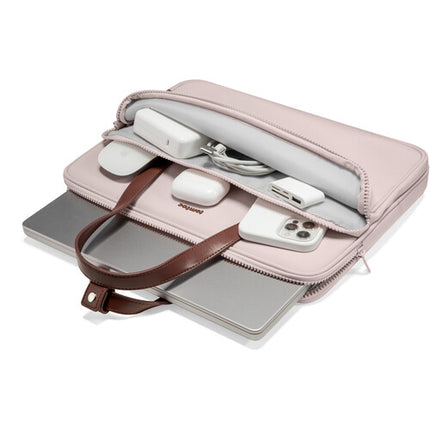 tomtoc Versatile-A12 Bolsa para portátil 13.5" rosa resistente al agua con múltiples compartimentos