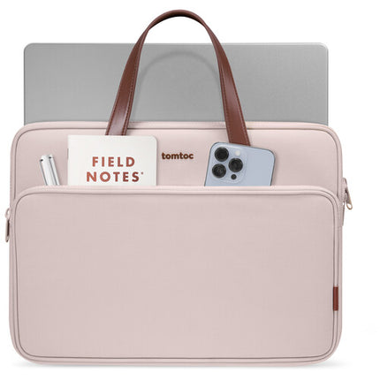 tomtoc Versatile-A12 Bolsa para portátil 13.5" rosa resistente al agua con múltiples compartimentos