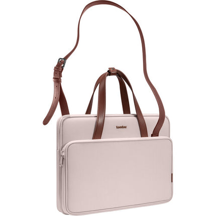 tomtoc Versatile-A12 Bolsa para portátil 13.5" rosa resistente al agua con múltiples compartimentos