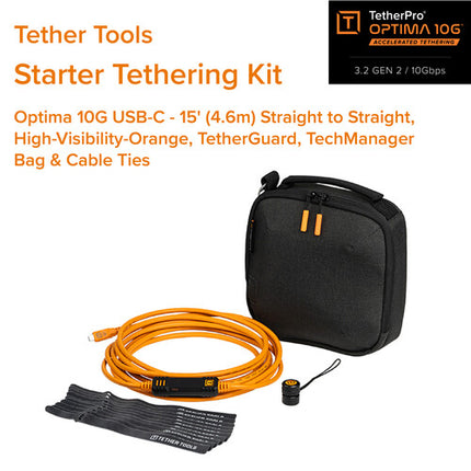 Tether Tools TetherPro Optima Kit de Tethering 15 pies USB 10G Alta Visibilidad