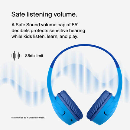 Auriculares inalámbricos Belkin SoundForm Mini para niños Gen 2 azul 30 h batería limitador 85 dB
