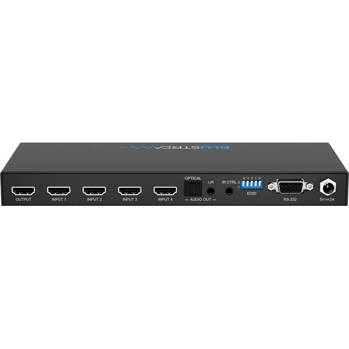 Blustream SW41AB-8K Switch HDMI 4x1 8K60 HDR con Control IR y Audio De-Embedding