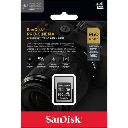 SanDisk PRO-CINEMA CFexpress Tipo A 960GB Tarjeta de Memoria 1800MBs Lectura