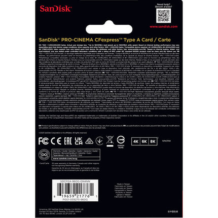 SanDisk PRO-CINEMA CFexpress Tipo A 960GB Tarjeta de Memoria 1800MBs Lectura
