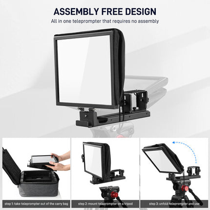 GVM Teleprompter TQ-MA para Tablets y Smartphones 8.6" Control Remoto