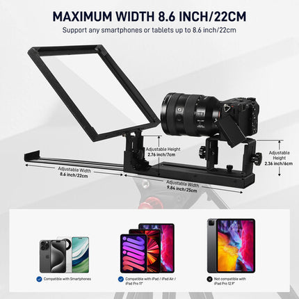GVM Teleprompter TQ-MA para Tablets y Smartphones 8.6" Control Remoto