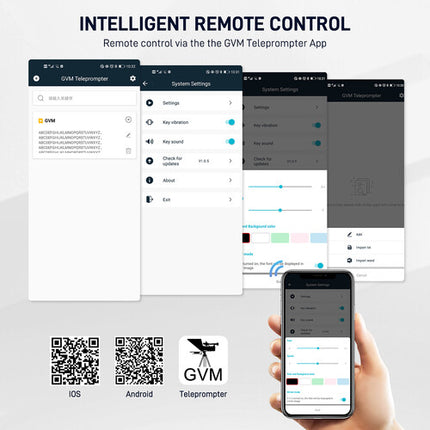 GVM Teleprompter TQ-MA para Tablets y Smartphones 8.6" Control Remoto