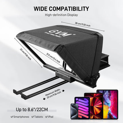 GVM Teleprompter TQ-MB Soporte para Tablets hasta 8.6" con Control Remoto