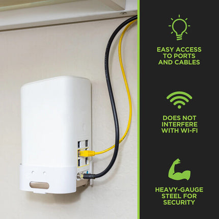 HIDEit Mounts Soporte de Pared para Módem Xfinity XB8 Blanco 16-Gauge con Accesorios