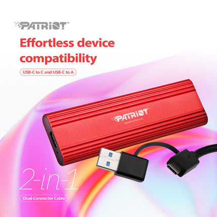 Patriot 512GB Transporter Lite SSD portátil USB 3.2 Gen 2 con cable USB-C