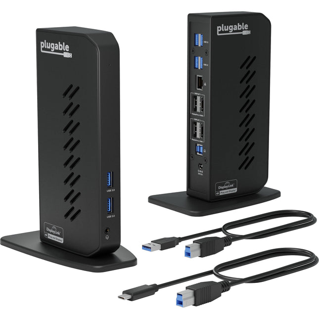 Plugable USB 3.1 Gen 1 Docking Station Dual 4K 3840x2160 60Hz Ethernet Audio