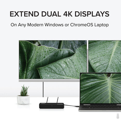Plugable USBC-6950U Adaptador USB-C para Doble Pantalla 4K 3840x2160 2 HDMI 2.0 2 DisplayPort 1.2