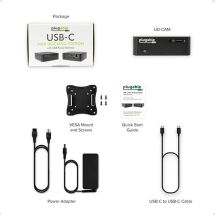 Plugable USB Type-C Mini Dock Estación con 85W Power Delivery HDMI Gigabit Ethernet