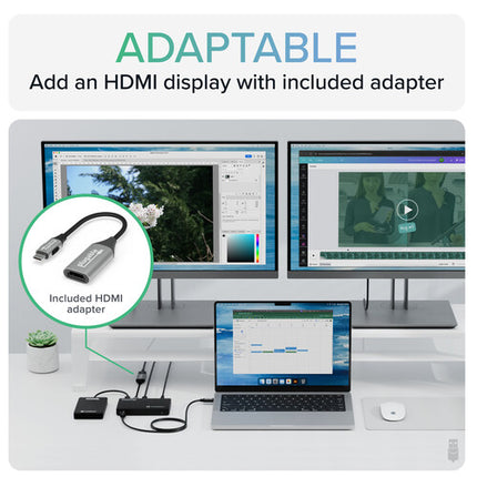 Plugable Hub 3 Puertos Thunderbolt 4 y USB4 40Gbps Soporta Doble 4K 60Hz Adapter HDMI