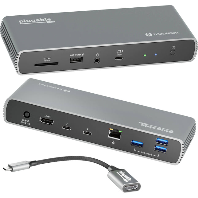 Plugable Thunderbolt 4 Docking Station Estación de Acoplamiento 4K 60Hz 96W