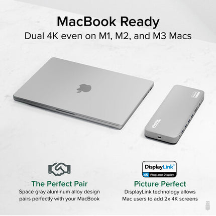 Plugable 14-en-1 Estación Docking USB-C 3.2 Gen1 100W HDMI Dual