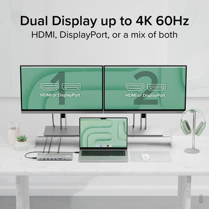 Plugable 14-en-1 Estación Docking USB-C 3.2 Gen1 100W HDMI Dual