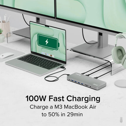 Plugable 14-en-1 Estación Docking USB-C 3.2 Gen1 100W HDMI Dual