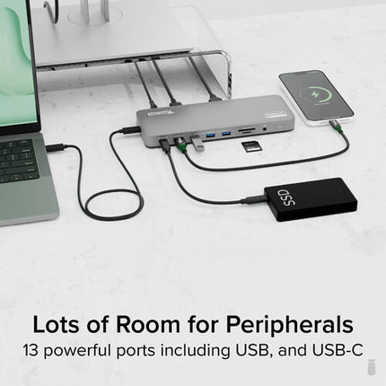 Plugable 14-en-1 Estación Docking USB-C 3.2 Gen1 100W HDMI Dual