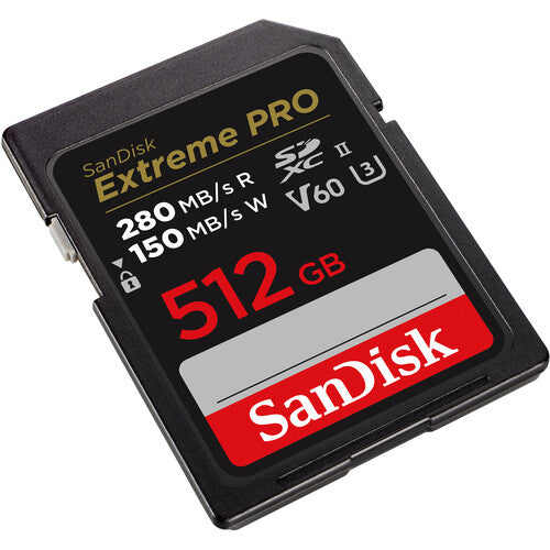 SanDisk Extreme PRO UHS-II SDXC Tarjeta de Memoria 512GB 280MBs 150MBs 5-Pack