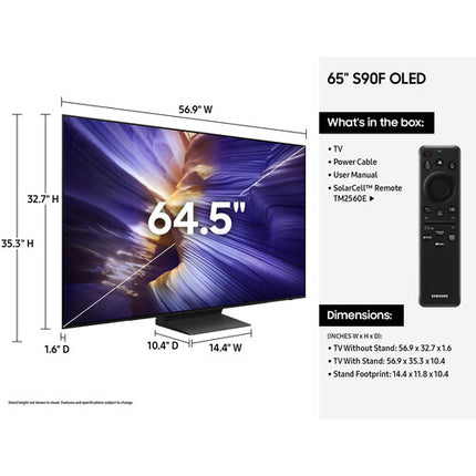 Samsung S90F 65" OLED TV 4K UHD HDR 144Hz Smart con altavoces 40W